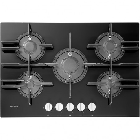 Piano cottura a gas Hotpoint Ariston a 5 fuochi - Vetro nero FTGHG 751