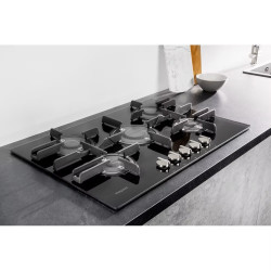 Piano cottura a gas Hotpoint Ariston a 5 fuochi - Vetro nero FTGHG 751